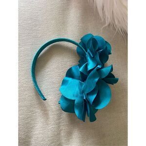 Turquoise blue floral headband 